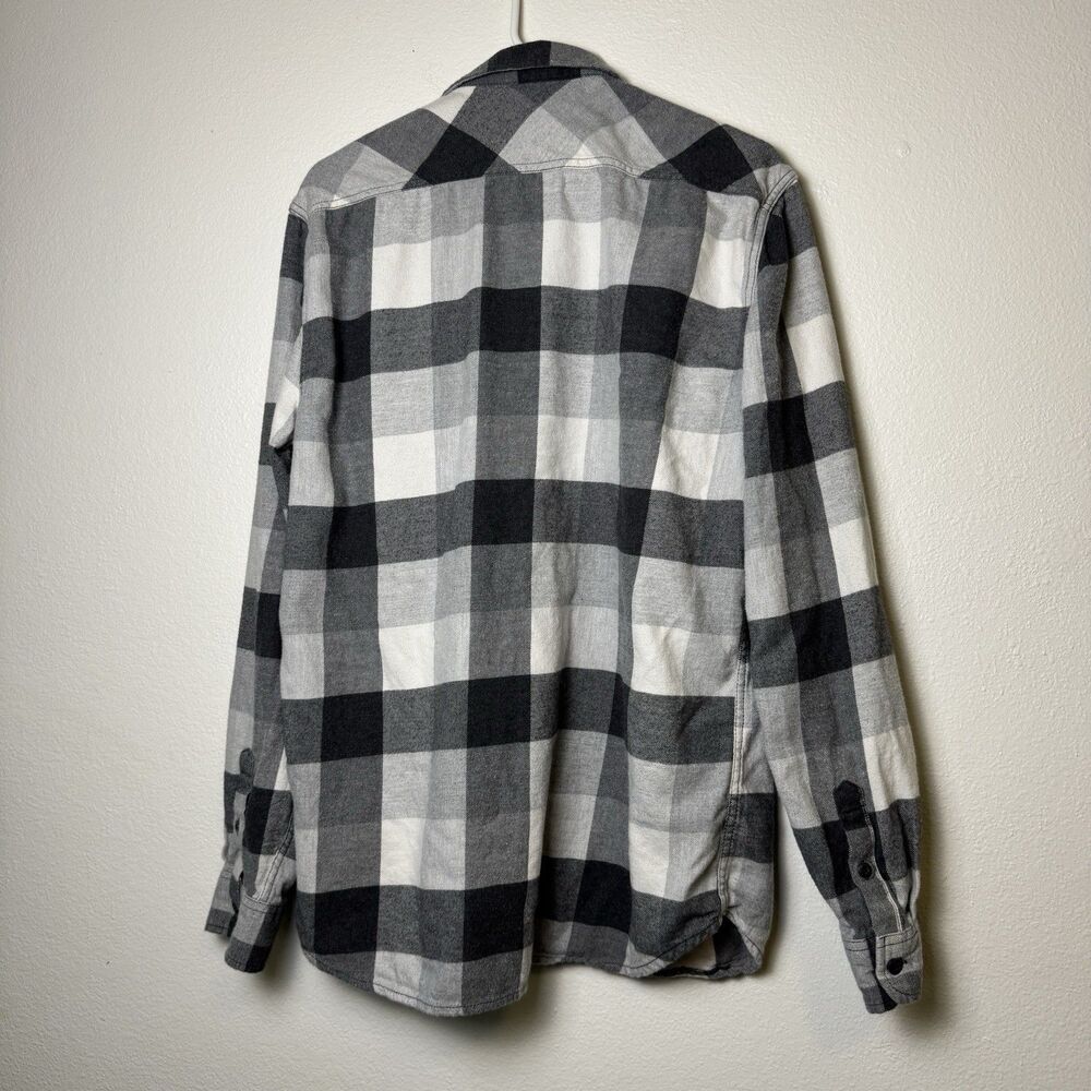 Vans Mens XL Black and White Buffalo Plaid Long Sleeve Flannel - Picture 4 of 13